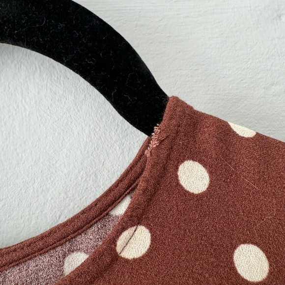 Reformation Brown Polka Dot Midi Dress - Picture 5 of 7